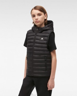 Black Kids' Moose Knuckles Air Down Vest Vest | TBF-623105