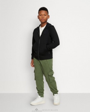 Black Kids' Moose Knuckles Kennedy Zip Hoodie Hoodie | HNQ-093681