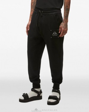 Black Men Moose Knuckles Brooklyn Jogger Trousers | NFK-593416