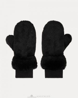 Black Women Moose Knuckles Cheever Mittens Gloves | YND-098625