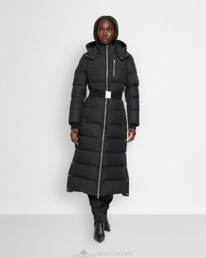 Black Women Moose Knuckles Cloud Long Parka Parkas | ICN-621390