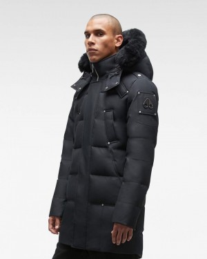 Black / Black Shearling Men Moose Knuckles Cloud Parka Neoshear Parkas | OCT-384610