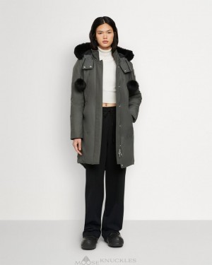 Forest Hill / Black Shearling Women Moose Knuckles Original Stirling Parka Shearling Parkas | VUY-745082