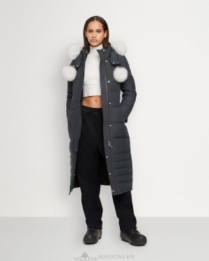 Granite / Natural Fox Fur Women Moose Knuckles Original Saskatchewan Parka Fur Parkas | KCJ-531984