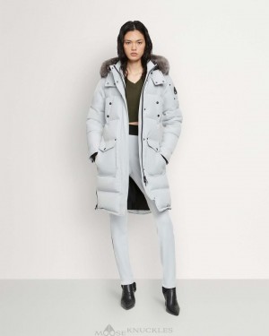 Grey Birch / Frost Neoshear Women Moose Knuckles Onyx Causapscal Parka Parkas | ZIO-109436