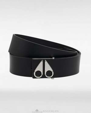 Silver Women Moose Knuckles Logo Icon Belt Belts | YZO-075129