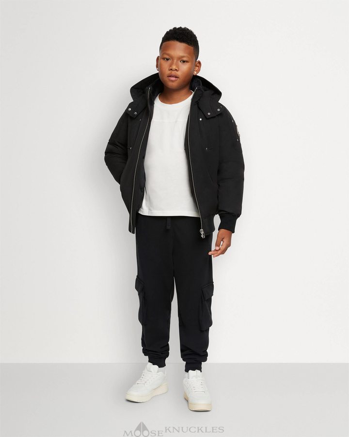 Black Kids' Moose Knuckles Original Bomber Bomber Jackets | AEP-136702