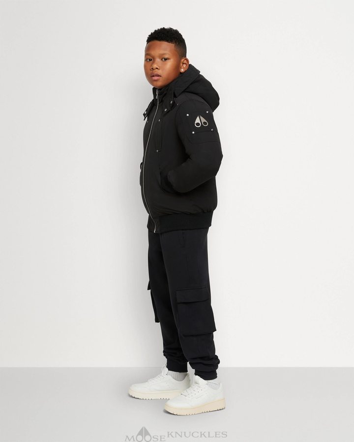 Black Kids' Moose Knuckles Original Bomber Bomber Jackets | AEP-136702