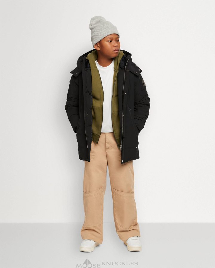 Black Kids' Moose Knuckles Original Parka Parkas | TLR-763892