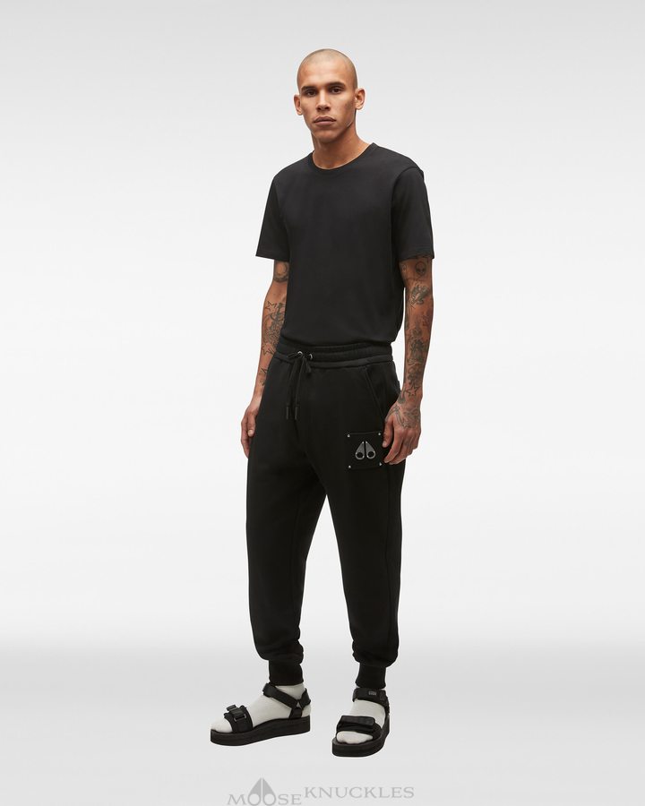 Black Men Moose Knuckles Brooklyn Jogger Trousers | NFK-593416