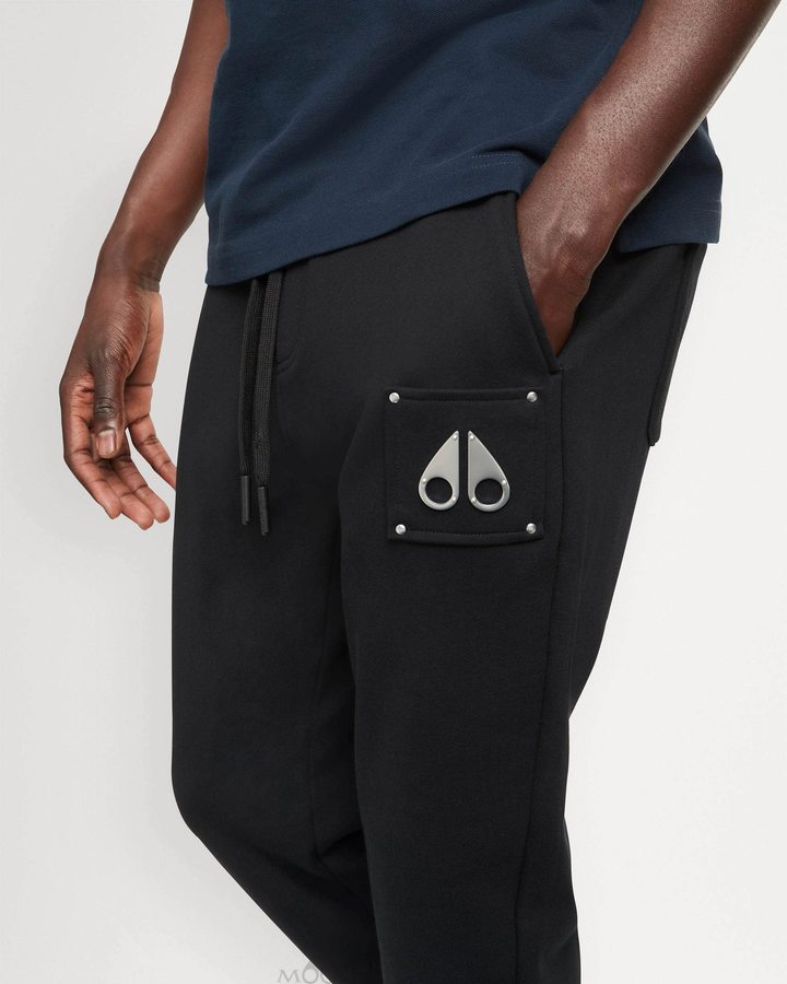 Black Men Moose Knuckles Hartsfield Jogger Trousers | UTS-847562