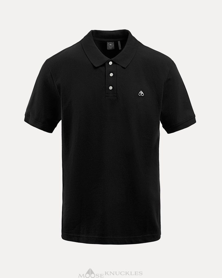 Black Men Moose Knuckles Pique Polo Tees | XRA-974635