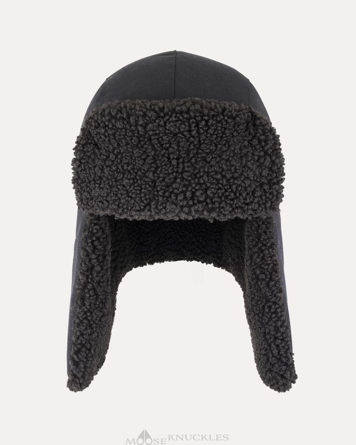 Black Men Moose Knuckles Quebec Trapper Hat Hat | JYA-263107