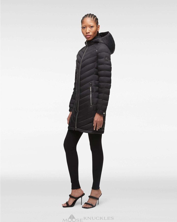 Black Women Moose Knuckles Air Down Parka Parkas | HDJ-580964