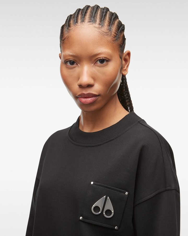 Black Women Moose Knuckles Brooklyn Crew Neck Sweatshirts | LBI-712945