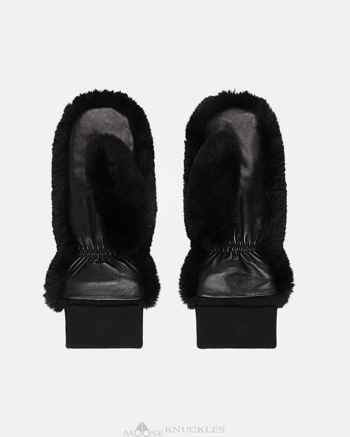 Black Women Moose Knuckles Cheever Mittens Gloves | YND-098625