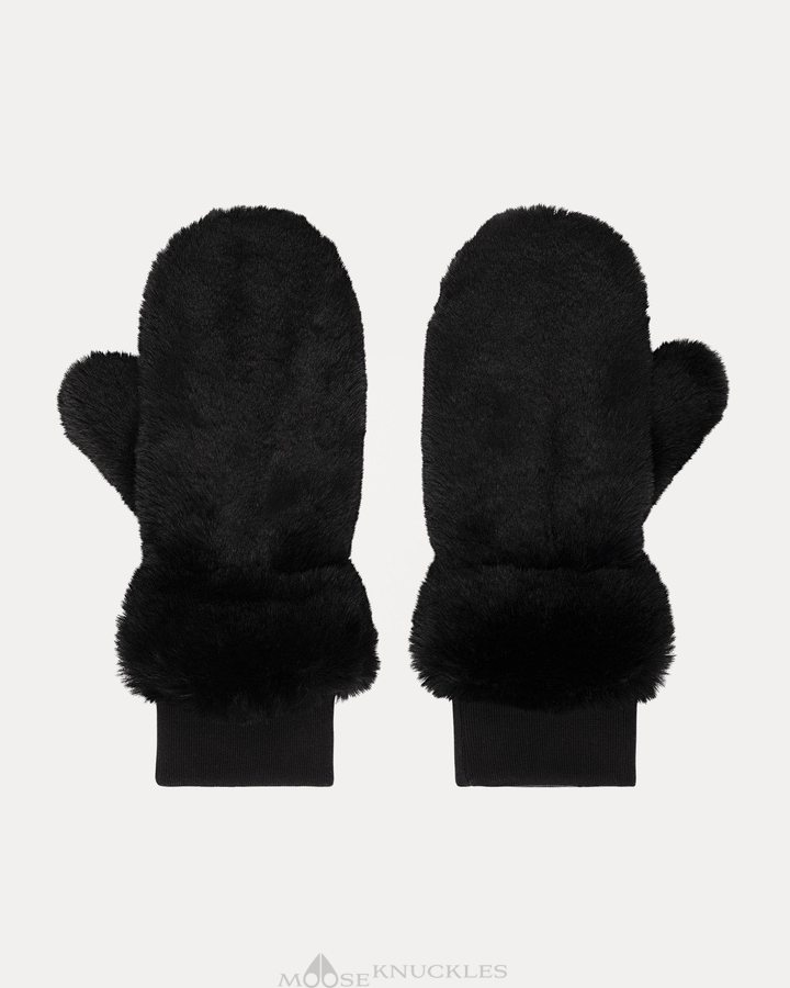 Black Women Moose Knuckles Cheever Mittens Gloves | YND-098625