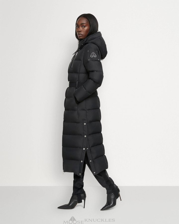 Black Women Moose Knuckles Cloud Long Parka Parkas | ICN-621390