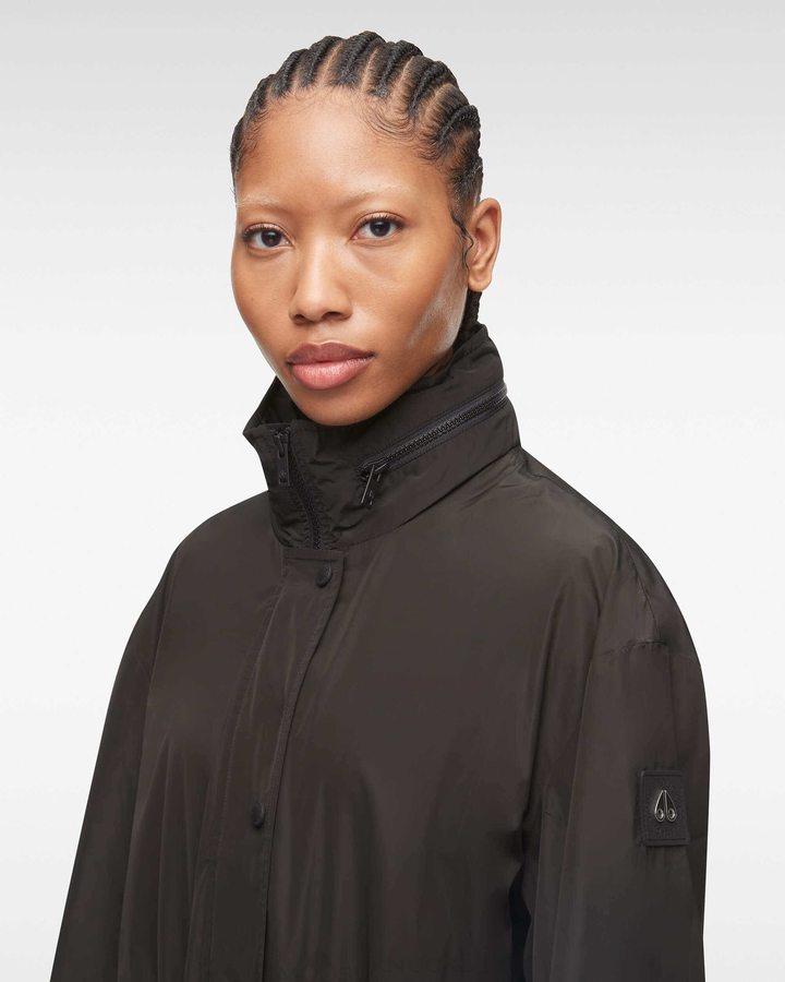 Black Women Moose Knuckles Osgoode Anorak Anoraks | KMH-016347