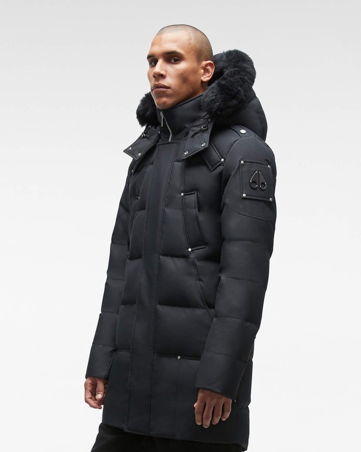 Black / Black Shearling Men Moose Knuckles Cloud Parka Neoshear Parkas | OCT-384610