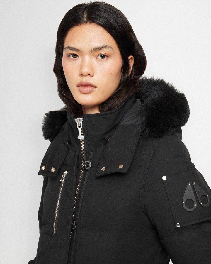 Black / Black Shearling Women Moose Knuckles Cloud 3q Jacket Shearling Jackets | OSB-893671