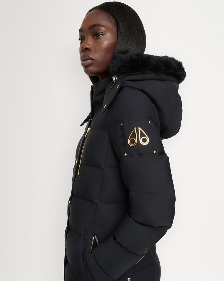 Black / Black Shearling Women Moose Knuckles Gold Watershed Parka Parkas | MEZ-057914