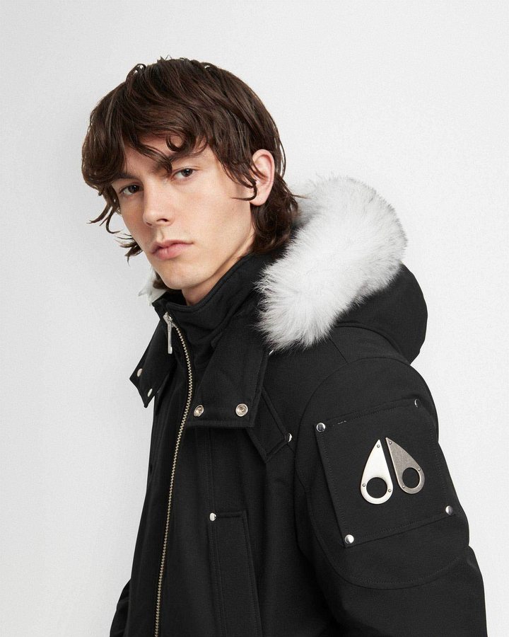 Black / Natural Shearling Men Moose Knuckles Original Ballistic Bomber Shearling Bomber Jackets | JMW-973184