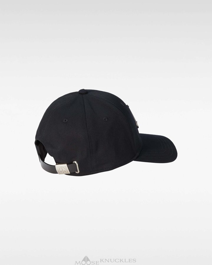 Black / Nickel Logo Men Moose Knuckles Logo Icon Cap Baseball caps | PBD-593210