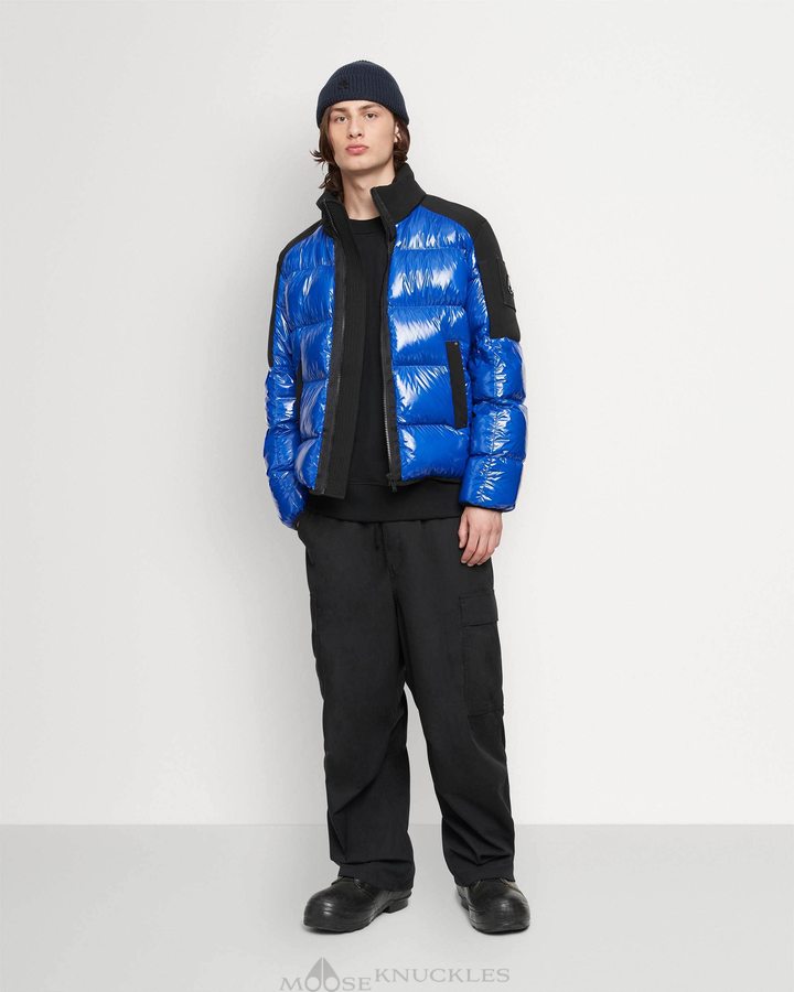 Cobalt / Black Men Moose Knuckles Dugald Puffer Jackets | TYH-247168