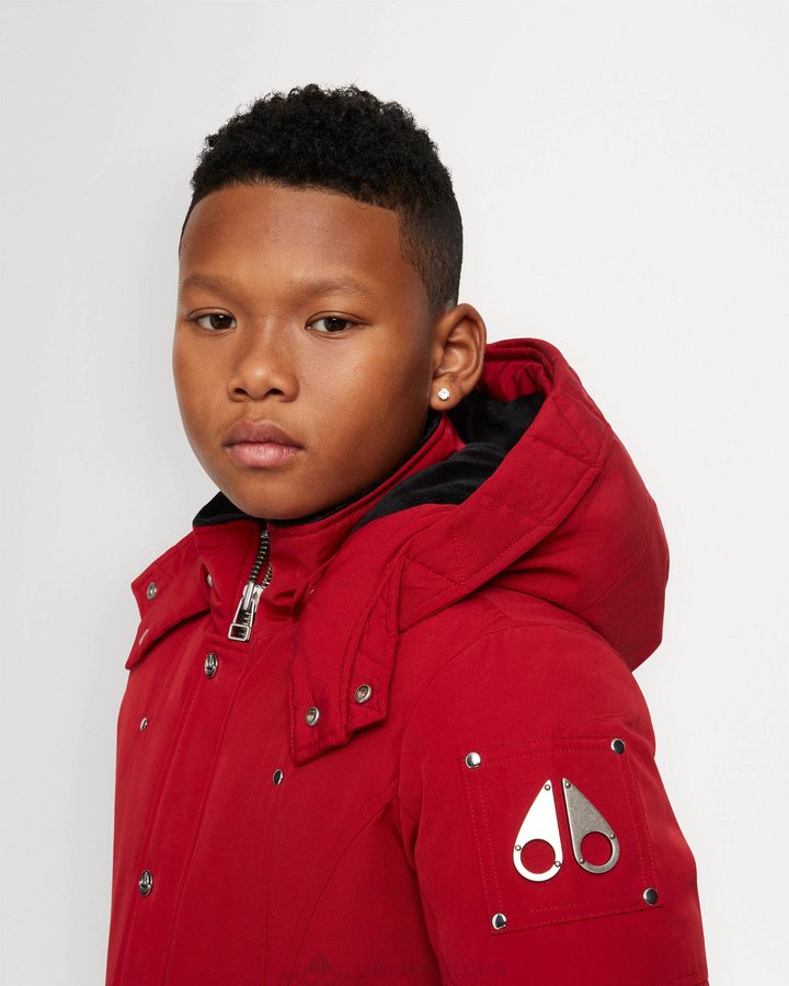 Deep Red Kids' Moose Knuckles Original Parka Parkas | BNP-952648