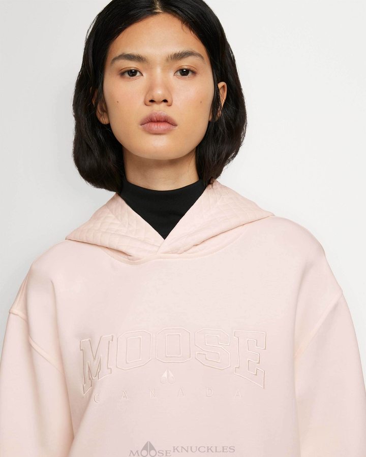 Dusty Rose Women Moose Knuckles Atlantic Hoodie Sweatshirts | BAF-195860