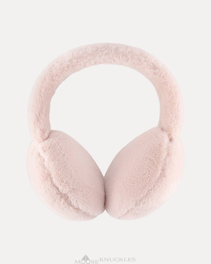 Dusty Rose Women Moose Knuckles Bunny Ear Muff Hats | IVC-537680