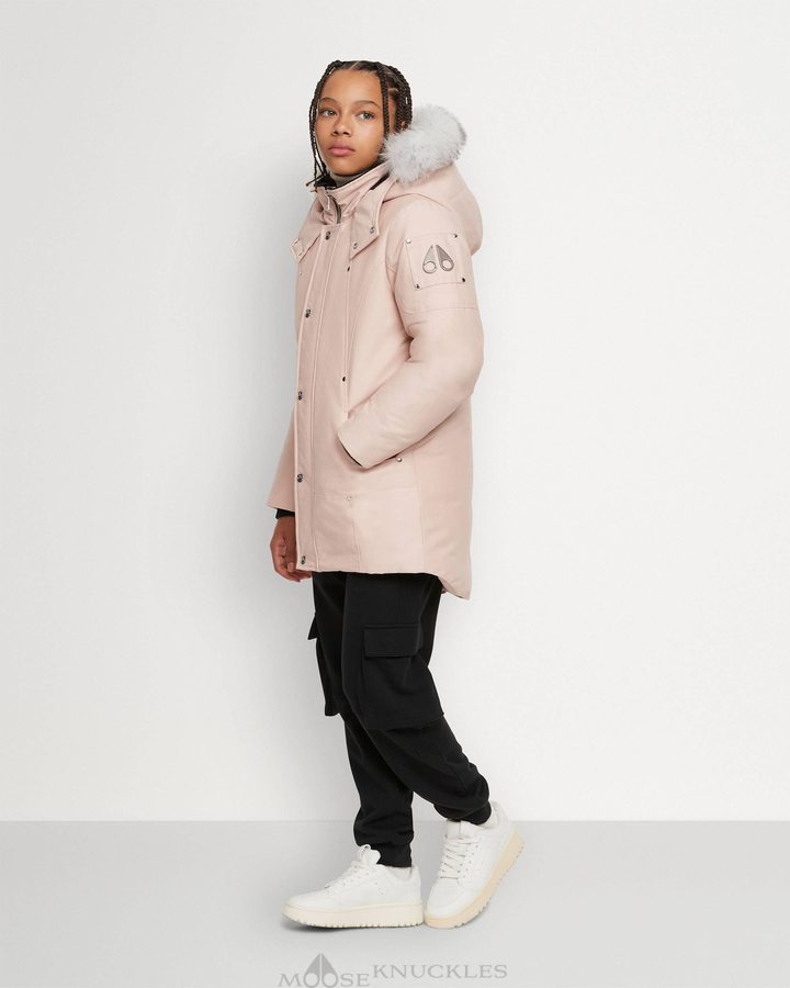 Dusty Rose / Natural Shearling Kids' Moose Knuckles Original Parka Shearling Parkas | MXH-482593