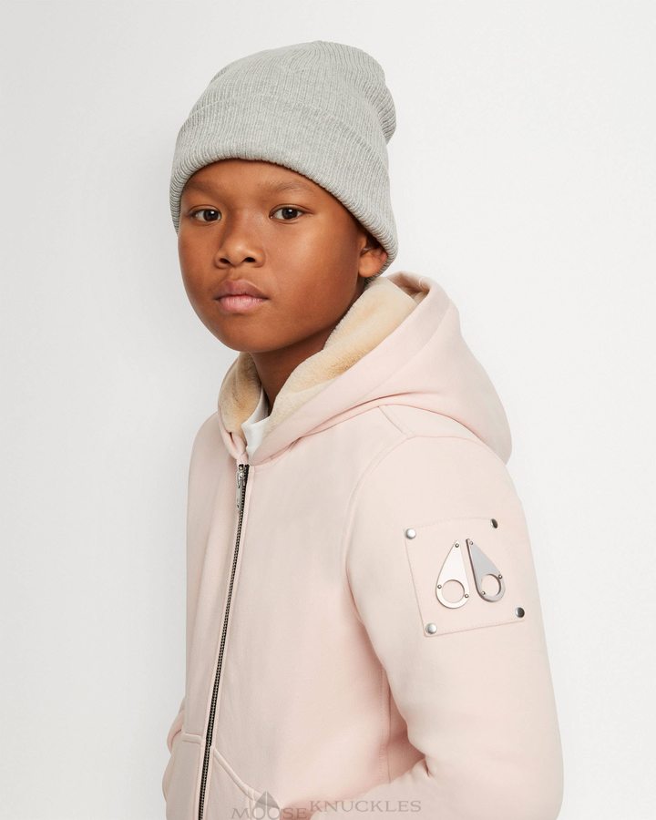 Dusty Rose / Semolina Faux Fur Kids' Moose Knuckles Classic Bunny Hoodie | ORJ-918273