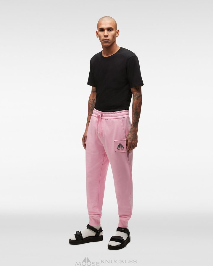 Fashion Pink Men Moose Knuckles Brooklyn Jogger Trousers | PHT-650493