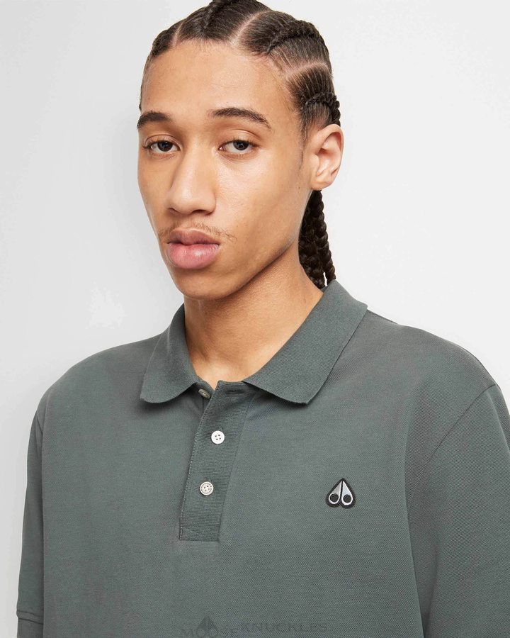 Forest Hill Men Moose Knuckles Pique Polo Tees | BVJ-308457