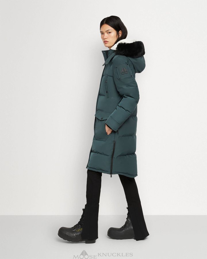 Forest Hill / Black Shearling Women Moose Knuckles Onyx Causapscal Parka Parkas | VQS-328591