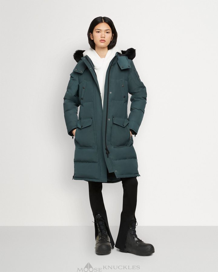 Forest Hill / Black Shearling Women Moose Knuckles Onyx Causapscal Parka Parkas | VQS-328591