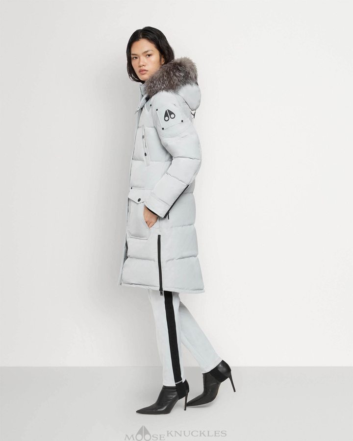 Grey Birch / Frost Neoshear Women Moose Knuckles Onyx Causapscal Parka Parkas | ZIO-109436