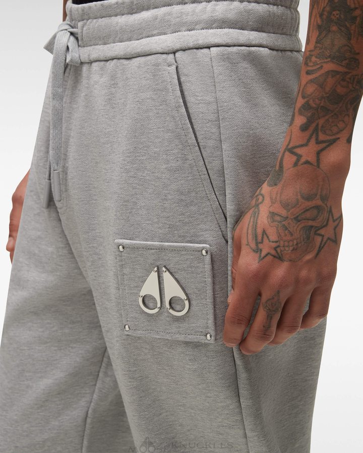 Grey Melange Men Moose Knuckles Brooklyn Jogger Trousers | KXA-951860