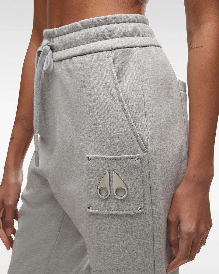 Grey Melange Women Moose Knuckles Brooklyn Jogger Trousers | FKS-837456