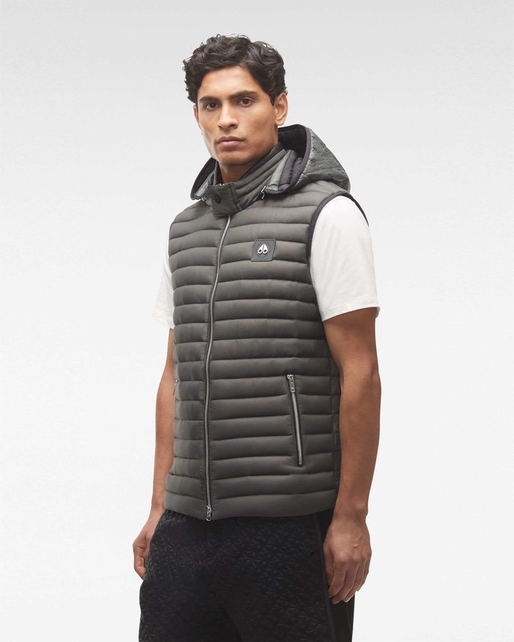 Kendall Grey Men Moose Knuckles Air Down Vest Vests | LYM-309124