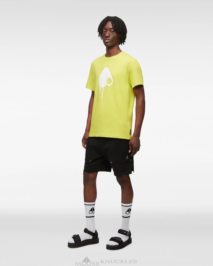 Lime Green Men Moose Knuckles Augustine Tee Tees | KNI-456280