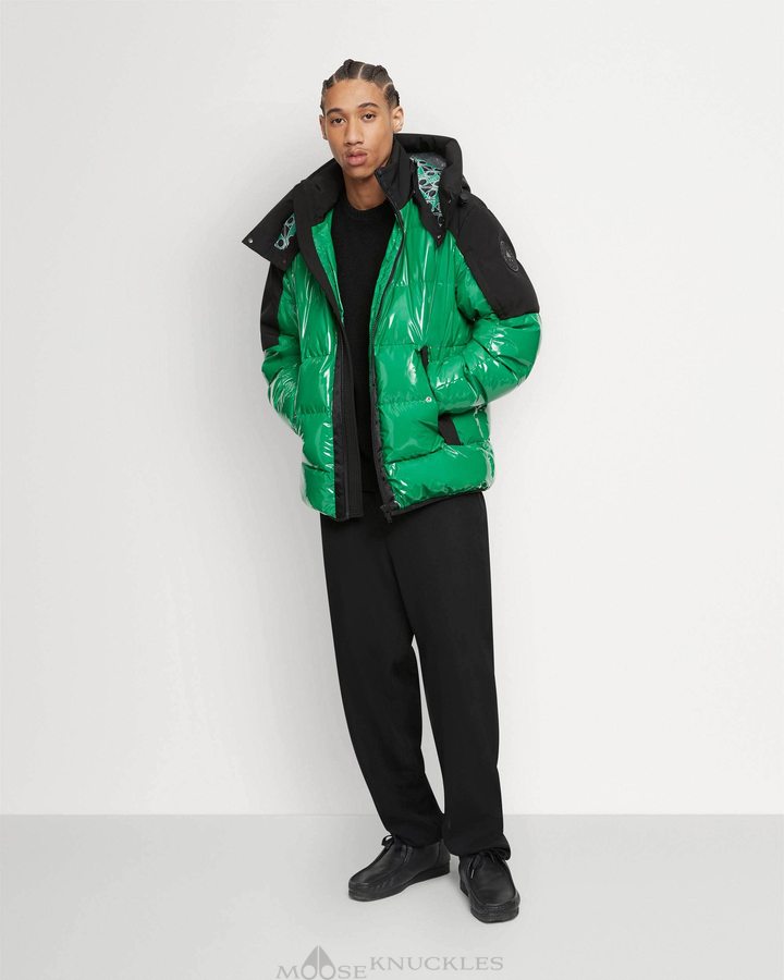 Malachite / Black Men Moose Knuckles Dugald Puffer Jackets | YLO-430157