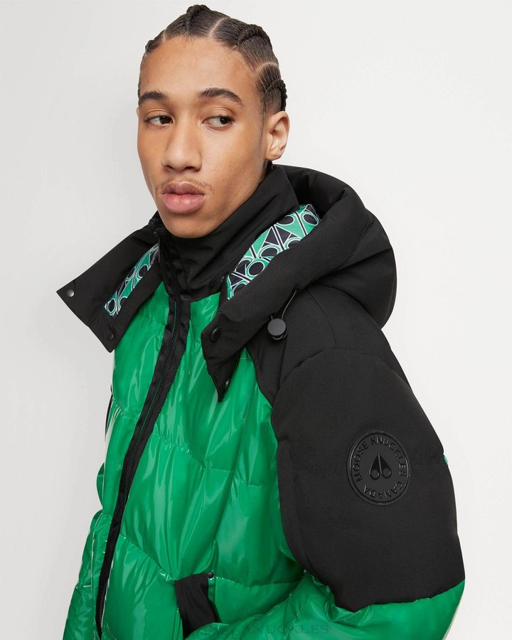 Malachite / Black Men Moose Knuckles Dugald Puffer Jackets | YLO-430157