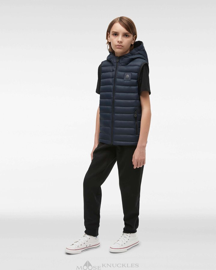 Navy Kids' Moose Knuckles Air Down Vest Vest | ZLH-569437