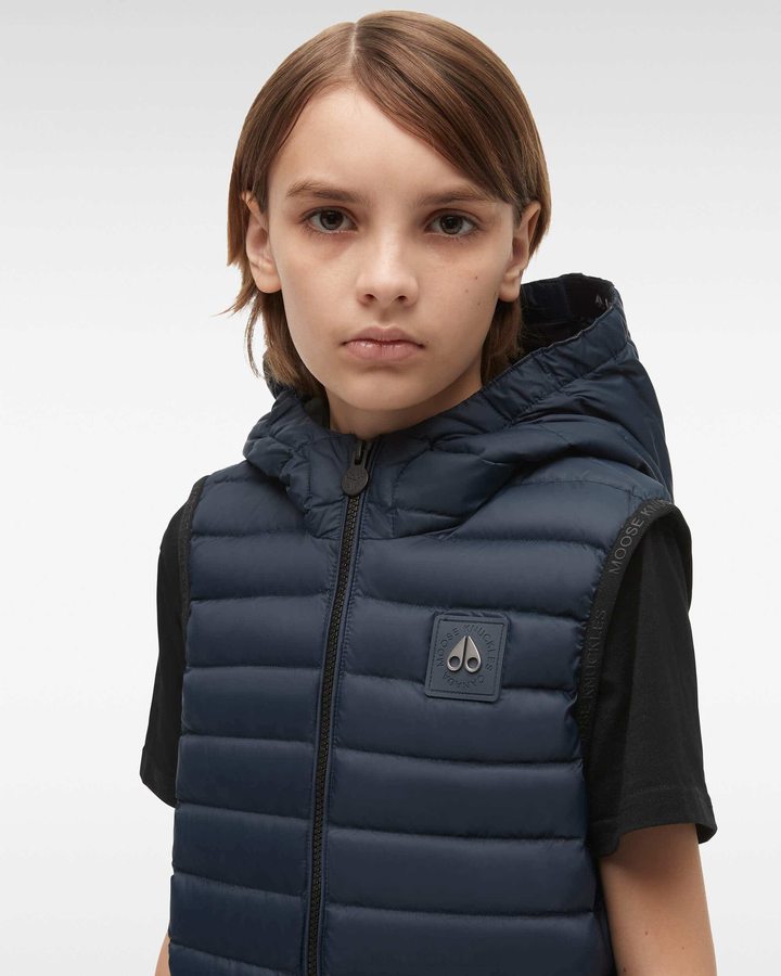 Navy Kids' Moose Knuckles Air Down Vest Vest | ZLH-569437