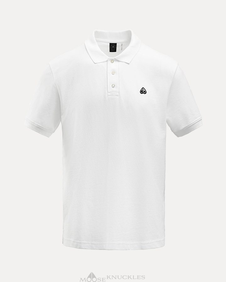 White Men Moose Knuckles Pique Polo Tees | RTL-784625